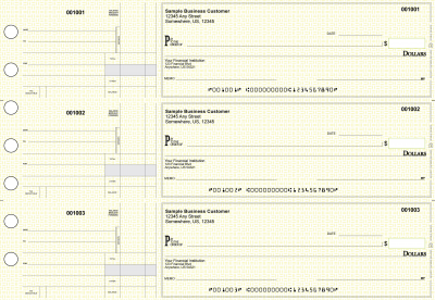 Yellow Knit Standard Disbursement Business Checks | BU3-YEL02-SDS