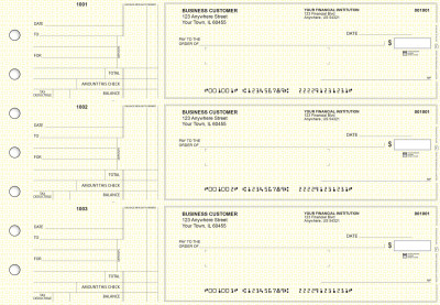 Yellow Knit Standard Mailer Business Checks | BU3-YEL02-SML