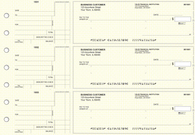 Yellow Knit Standard Mailer Business Checks | BU3-YEL02-SML