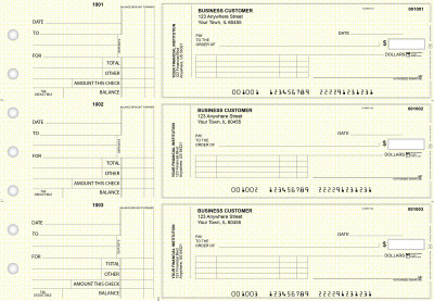 Yellow Knit Standard Invoice Business Checks | BU3-YEL02-SNV