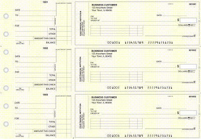 Yellow Knit Standard Invoice Business Checks | BU3-YEL02-SNV