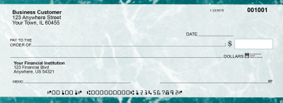 Teal Marble Business Pocket Checks  | BUP-EMA01