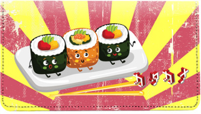 Sushi Time! Leather Checkbook Cover | CDP-FOD69