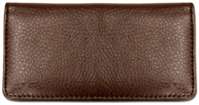 Dark Brown Textured Leather Checkbook Cover | CLP-BRN06