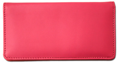 Hot Pink Smooth Leather Checkbook Cover | CLP-PIN02