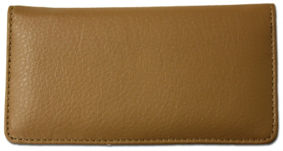 Tan Textured Leather Checkbook Cover | CLP-TAN02