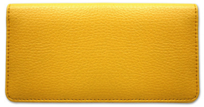 Yellow Textured Leather Checkbook Cover | CLP-YEL01