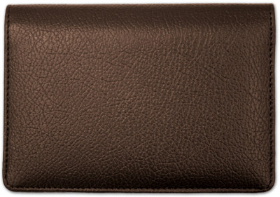 Dark Brown Leather Top Stub Checkbook Cover | CLW-BRN01