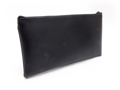 Black Zipper Bank Bag, 5.5" X 10.5" | CUR-019