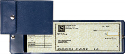 Blue End Stub Vinyl Checkbook Cover | CVE-BLU01