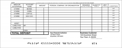 Classic Deposit Slips, Agriculture Account | DEP-BDL21