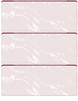 Burgundy Marble Blank 3 Per Page Laser Checks | L3C-BLA-UM