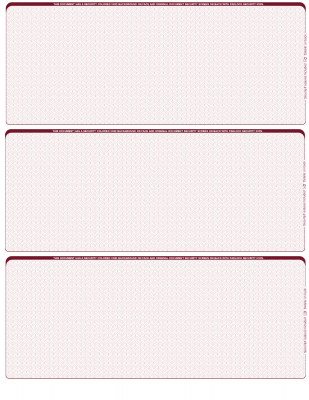 Burgundy Safety Blank 3 Per Page Laser Checks | L3C-BLA-US