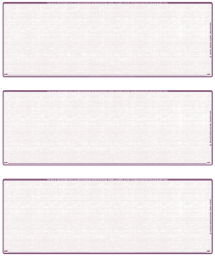 Violet Safety Blank 3 Per Page Laser Checks | L3C-BLA-VS