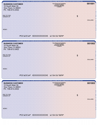 Blue Red 3 Per Page Laser Checks | L3C-BR