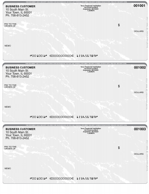 Grey Marble 3 Per Page Laser Checks | L3C-EM