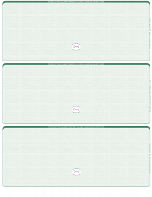 Green Safety Blank High Security 3 Per Page Laser Checks | L3CHS-BLA-GS