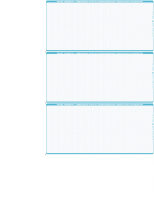 Blank Teal Safety 3 Per Page Wallet Checks | L3P-BLA-AS