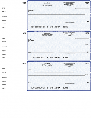 Blue Safety 3 Per Page Wallet Checks | L3P-BS