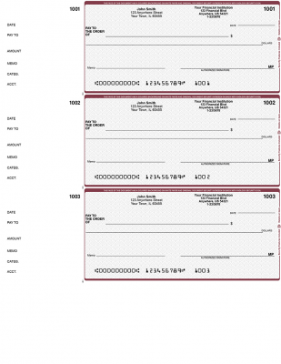 Wallstreet 3 Per Page Wallet Checks | L3P-WS