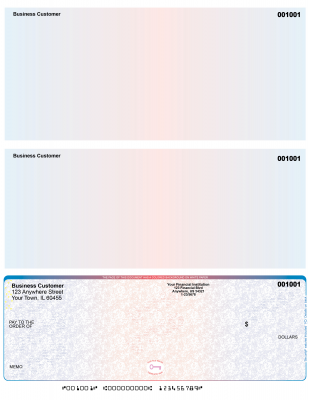 Blue Red High Security Bottom Laser Checks | LBCHS-BR