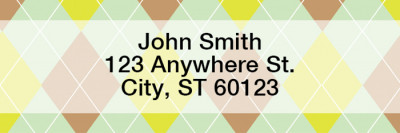 Vertical Argyle Narrow Address Labels | LRGEO-11