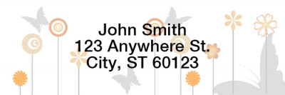 Butterflies Floating Narrow Address Labels | LRGEO-22