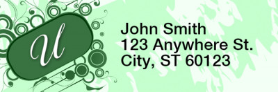 Stylish Monogram 'U' Narrow Address Labels | LRRMONO-03U