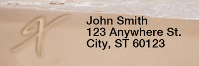 Sand Written Monogram 'X' Narrow Address Labels | LRRMONO-07X