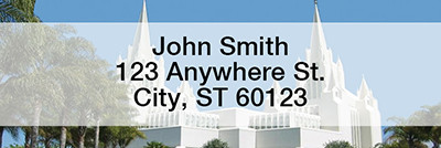 San Diego Temple Rectangle Address Labels | LRTEM-15