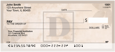 Simplistic Monogram 'D' Personal Checks | MONO-01D