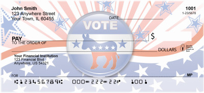 Democrat Stars and Stripes Personal Checks | POL-05