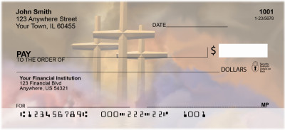 Crosses - Golden Crosses Personal Checks | REL-17