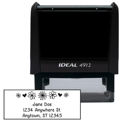 Rectangle Floral Designer Stamp | STA-LAS-DR02