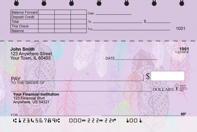 Painted Feathers Top Stub Checks | TSFUN-99