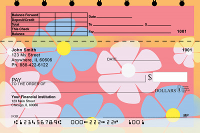 Flower Power Top Stub Personal Checks  | TSNAT-09