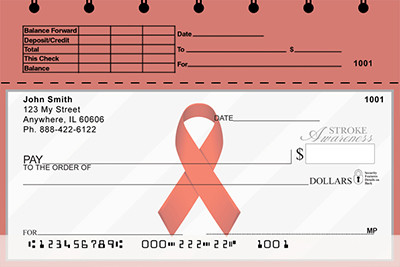 Stroke Awareness Top Stub Personal Checks | TSRIB-29