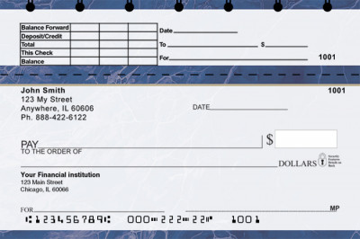 Blue Marble Top Stub Checks | TSVAL-019