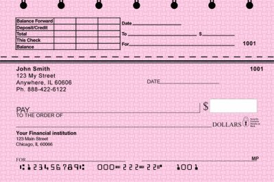 Pink Safety Top Stub Checks | TSVAL-026