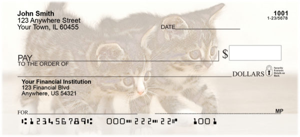 Cute Kittens Top Tear Personal Checks | ANI-06R