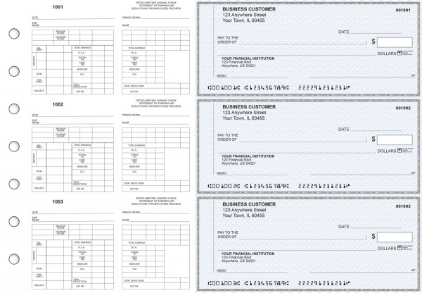 Blue Safety Multi-Purpose Counter Signature Business Checks | BU3-7BLU01-MPC