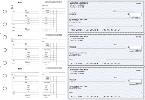 Blue Safety Multi-Purpose Hourly Voucher Business Checks | BU3-7BLU01-MPH