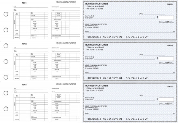 Blue Safety Multi-Purpose Hourly Voucher Business Checks | BU3-7BLU01-MPH