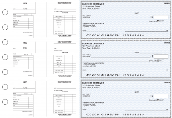 Blue Safety Multi-Purpose Salary Voucher Business Checks | BU3-7BLU01-MPS