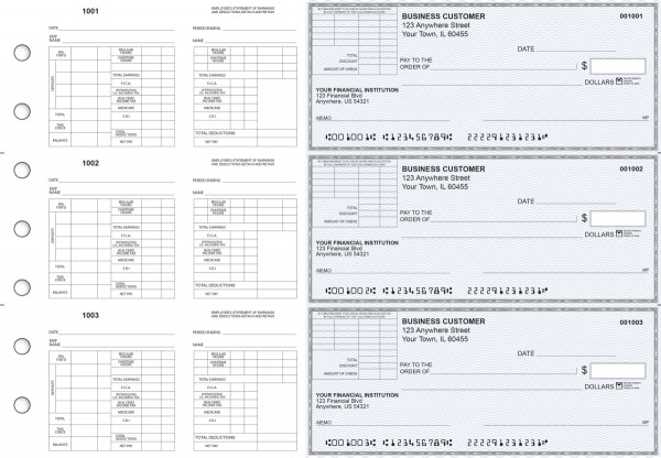 Blue Safety Multi-Purpose Corner Voucher Business Checks | BU3-7BLU01-MPV