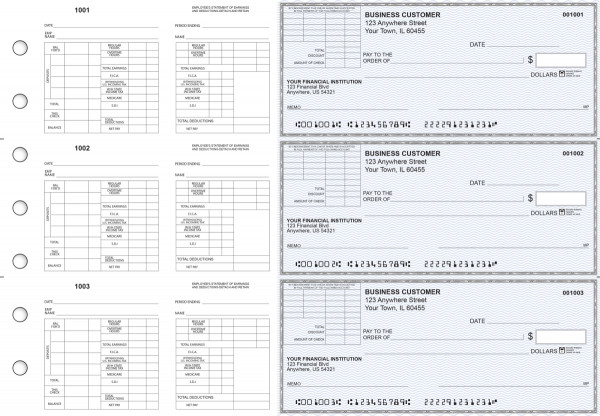 Blue Safety Multi-Purpose Corner Voucher Business Checks | BU3-7BLU01-MPV