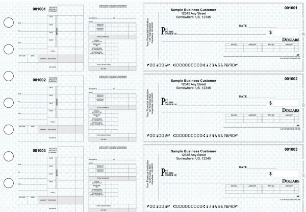 Blue Knit Itemized Disbursement Payroll Business Checks | BU3-7BLU02-IDP