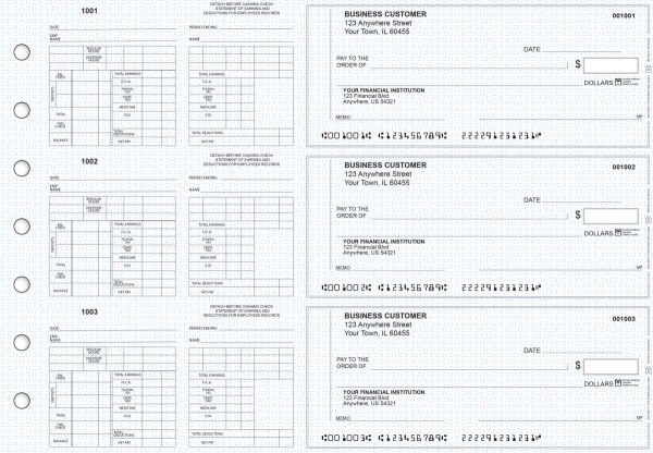 Blue Knit Multi-Purpose Counter Signature Business Checks | BU3-7BLU02-MPC