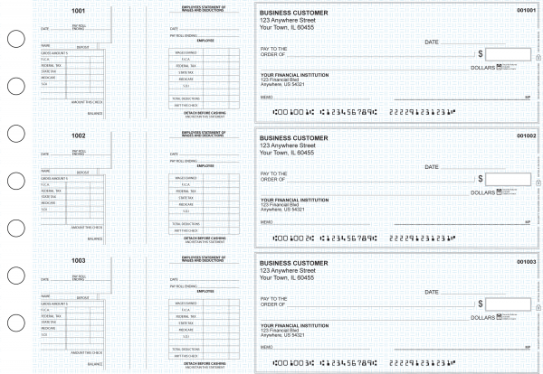 Blue Knit Multi-Purpose Salary Voucher Business Checks | BU3-7BLU02-MPS