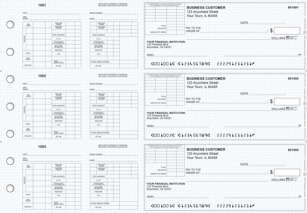 Blue Knit Multi-Purpose Corner Voucher Business Checks | BU3-7BLU02-MPV